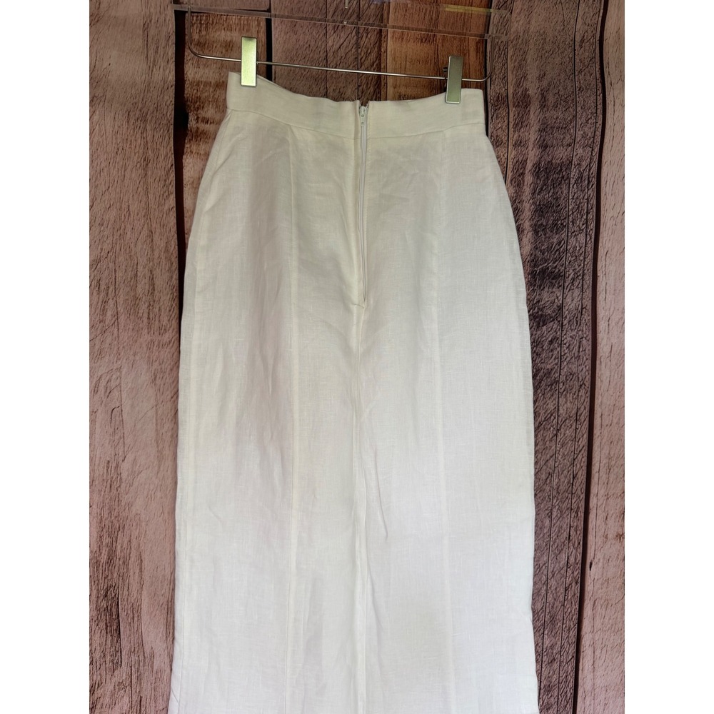 Dissh Linen Maxi Skirt White Minimalist Coastal Resort Summer Vacation Size US 2 - Picture 5 of 9